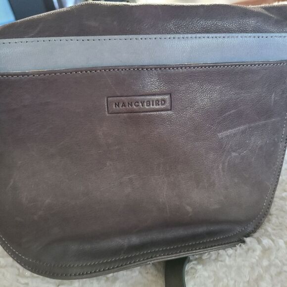 Nancybird Gray Genuine Leather Crossbody Saddlebag - Picture 9 of 10
